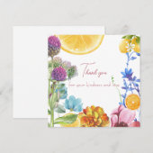 Mlle à Mme Fête des mariées Carte de remerciements (Devant / Derrière)