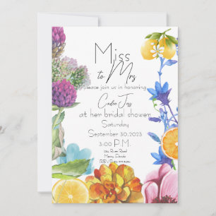 Mlle à Mme Fête des mariées Invitation