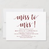 Mlle à Mme, Invitation de douche nuptiale moderne (Devant)
