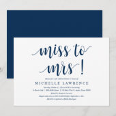 Mlle à Mme, Invitation de douche nuptiale moderne (Devant / Derrière)