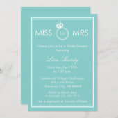 Mlle à Mme invitation de Fête de la mariée - toute (Devant / Derrière)