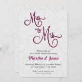 Mlle à Mme nuptiale douche invitation parties scin (Devant / Derrière)