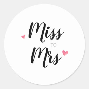 Mlle à mrs mariage favoritisme autocollant
