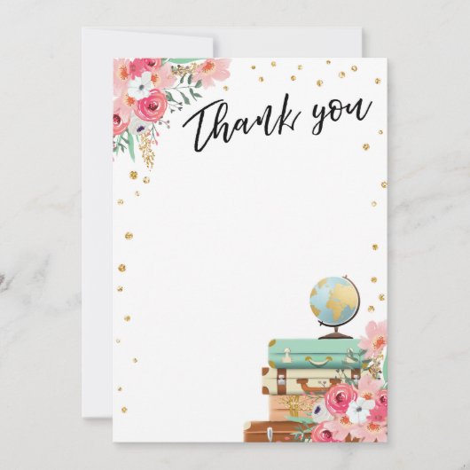 Mlle de fleurs de carte de remerciements à Mme (Devant)