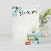 Mlle de fleurs de carte de remerciements à Mme (Debout devant)