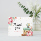 Mlle de fleurs de carte de remerciements à Mme (Debout devant)