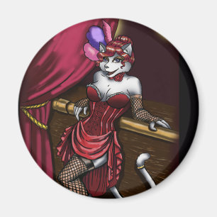 Mlle Kitty Round Magnet
