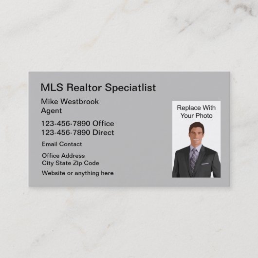 MLS Real Estate Agent Foto Visitekaartje (Voorkant)