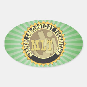 MLT BADGE MEDICAL LABORATORY TECHNICIAN OVALE STICKER