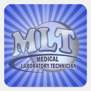 MLT FunBlue LOGO - MEDISCHE LABORATORIUMTECHNICIËN Vierkante Sticker