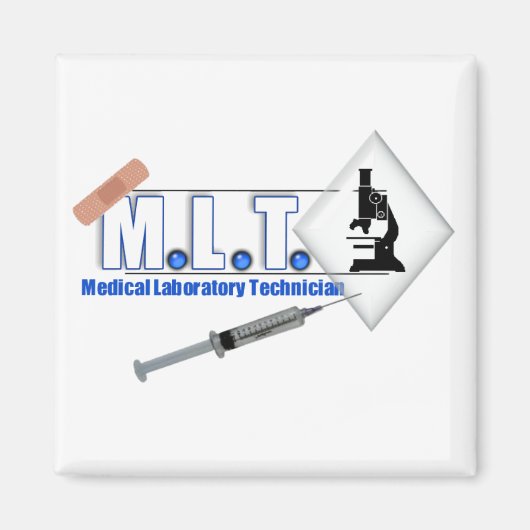 MLT LOGO W/MICROSCOPE - MEDISCH LABORATORIUMTECH MAGNEET (Voorkant)