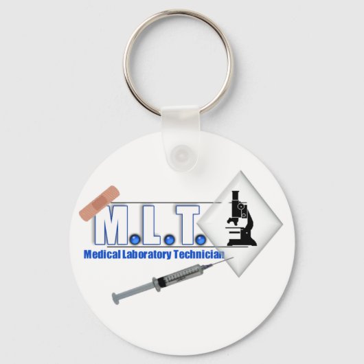 MLT LOGO W/MICROSCOPE - MEDISCH LABORATORIUMTECH SLEUTELHANGER (Voorkant)