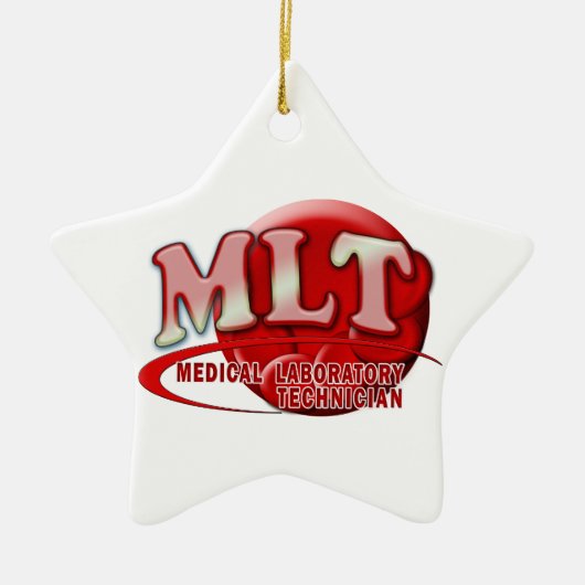 MLT RBC MEDISCHE LABORATORIUMTECH BLOEDCELLEN LOGO KERAMISCH ORNAMENT (Voorkant)