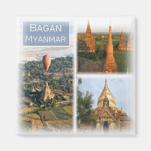 MM0011 Azië, Myanmar, Bagan, Pagode, koelkast Magneet