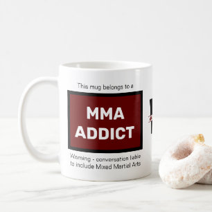 MMA Addict Voeg Jouw naam Monogram Initiaal toe Koffiemok