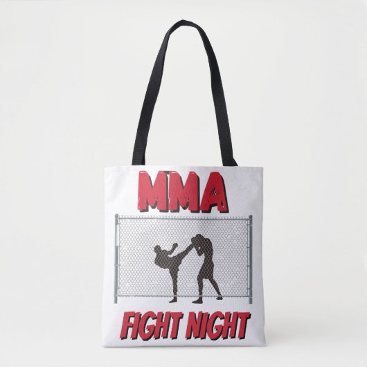 MMA Fight Night tekst en Silhouette van twee vecht Draagtas (Voorkant)