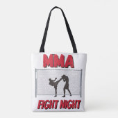 MMA Fight Night tekst en Silhouette van twee vecht Draagtas (Achterkant)