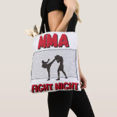 MMA Fight Night tekst en Silhouette van twee vecht Draagtas (Dichtbij)