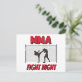 MMA Fight Night text and Silhouette of Two Fighter Feestdagenkaart (Staand voorkant)