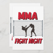 MMA Fight Night text and Silhouette of Two Fighter Kaart (Voorkant / Achterkant)