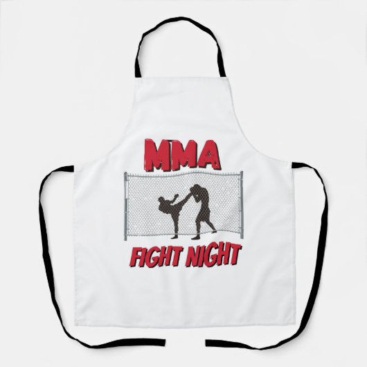 MMA Fight Night text and Silhouette of Two Fighter Schort (Voorkant)
