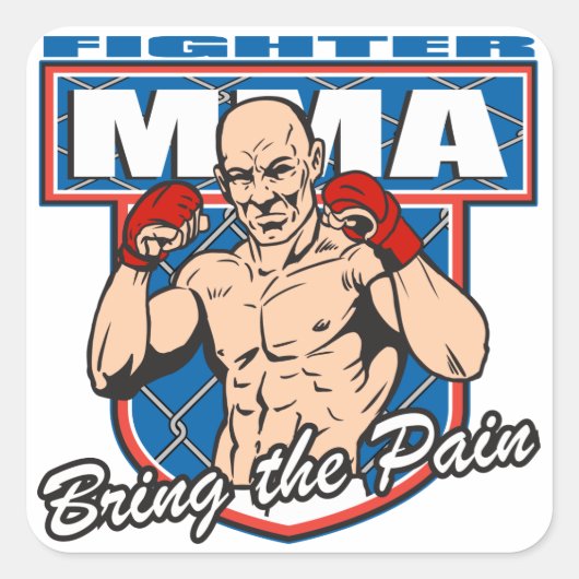 MMA Fighter Vierkante Sticker (Voorkant)