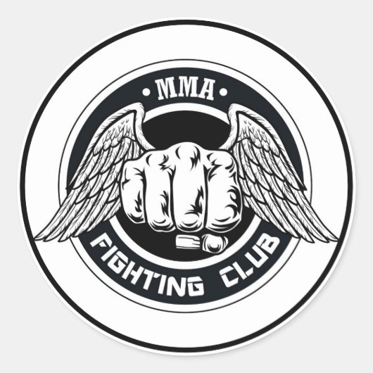 MMA Fighting Club Klassieke Ronde Sticker (Voorkant)