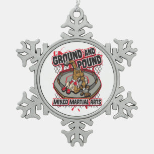 MMA Ground and Pound Tin Sneeuwvlok Ornament