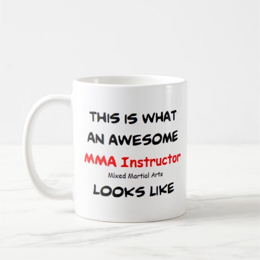 mma - instructeur , geweldige koffiemok (Links)