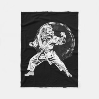 MMA Leeuw Tekenen Vechtsporten Kickboksen Taekwond Fleece Deken