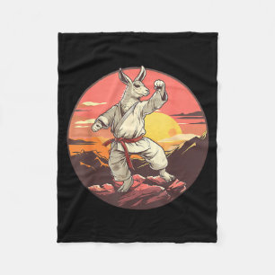MMA Llama Sunset Taekwondo Judo Kickboksen Llama Fleece Deken