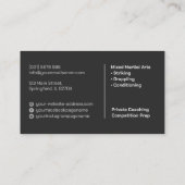 MMA - Mixed Martial Arts Training Visitekaartje (Achterkant)