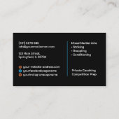 MMA - Mixed Martial Arts Training Visitekaartje (Achterkant)