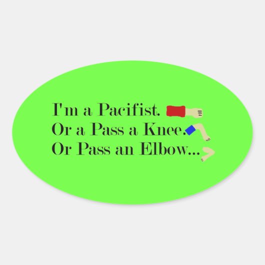 MMA Pacifist Humor Design Ovale Sticker (Voorkant)