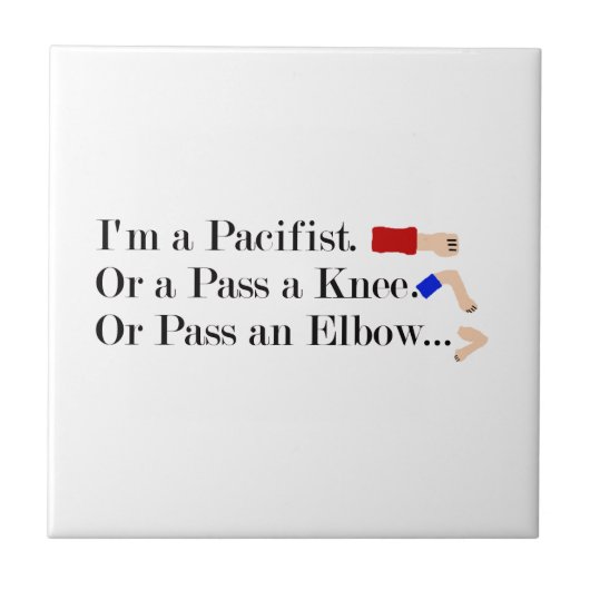 MMA Pacifist Humor Design Tegeltje (Voorkant)