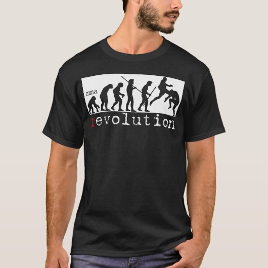 MMA Revolution - Evolution Chart Dark T-shirt (Voorkant)