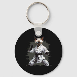 MMA Siamese Cat Karate Voor Mannen Vrouwen Meisjes Sleutelhanger
