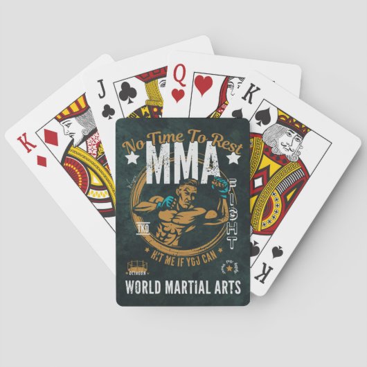 MMA-speelkaarten - geen tijd om te rusten Pokerkaarten (Achterkant)