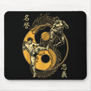MMA-vechter Draak Yin Yang Knie Kick Mixed Muismat