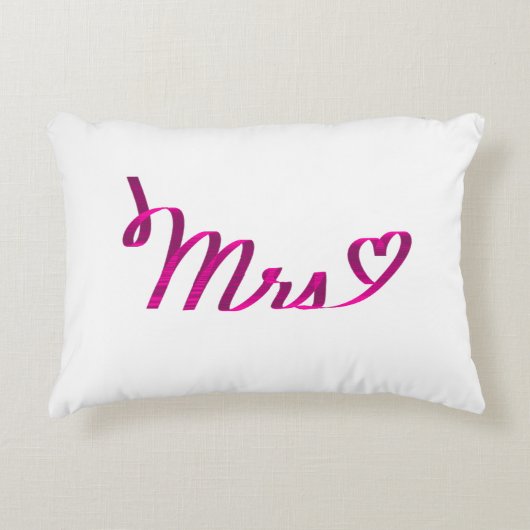 "Mme <3" en Coussin d'accentuation du ruban rose f (Devant)