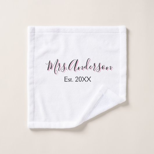 Mme ajouter nom nom de famille noir rose est année (Gant de toilette)