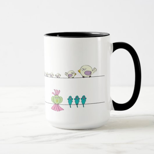 Mme Bikini et oiseaux sur une ligne tasse (Droite)