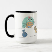 Mme Bikini et oiseaux sur une ligne tasse (Gauche)