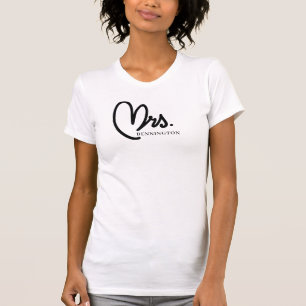 Mme Black Modern Custom Wedding T-Shirt nouvelleme