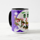 Mme Christmas Moon Père Noël & Weenie Dogs Mug (Devant gauche)