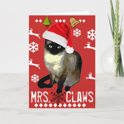 "Mme Claws" Joyeuse carte de vacances de Noël (Devant)