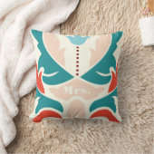 Mme Coussin de damas moderne sarcelle pêche corail (Couverture)