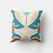 Mme Coussin de damas moderne sarcelle pêche corail (Verso)