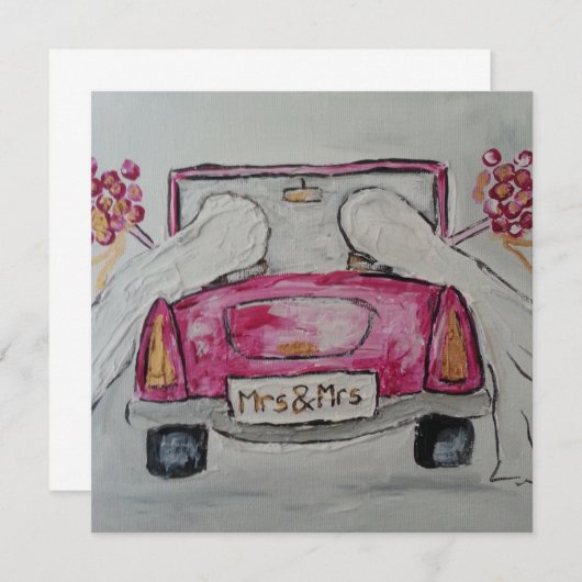 Mme et Mme faire-part de mariage (Devant / Derrière)