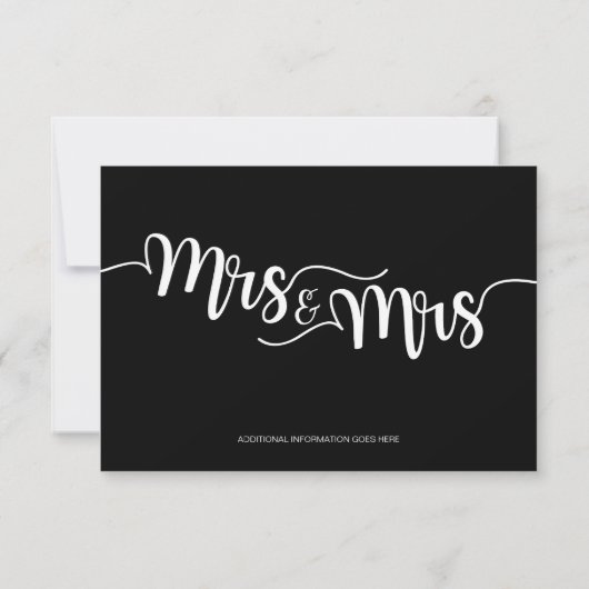 Mme et Mme Script | Invitations de mariage moderne (Dos)